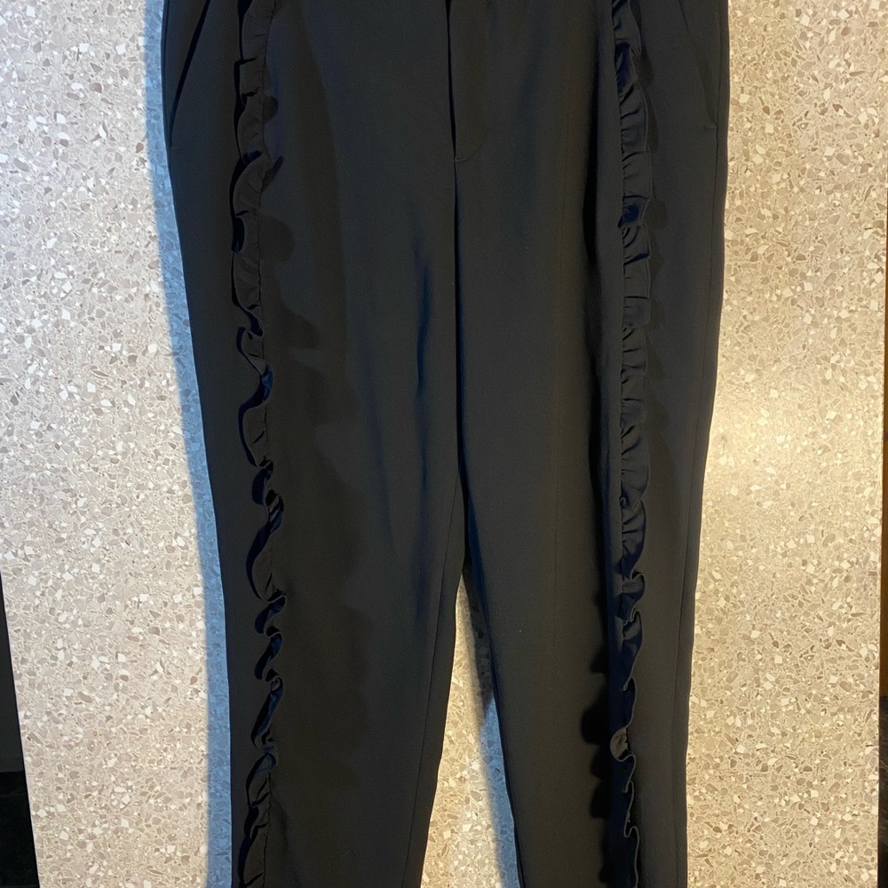 Zara Black Ruffled Men's Dress Pants